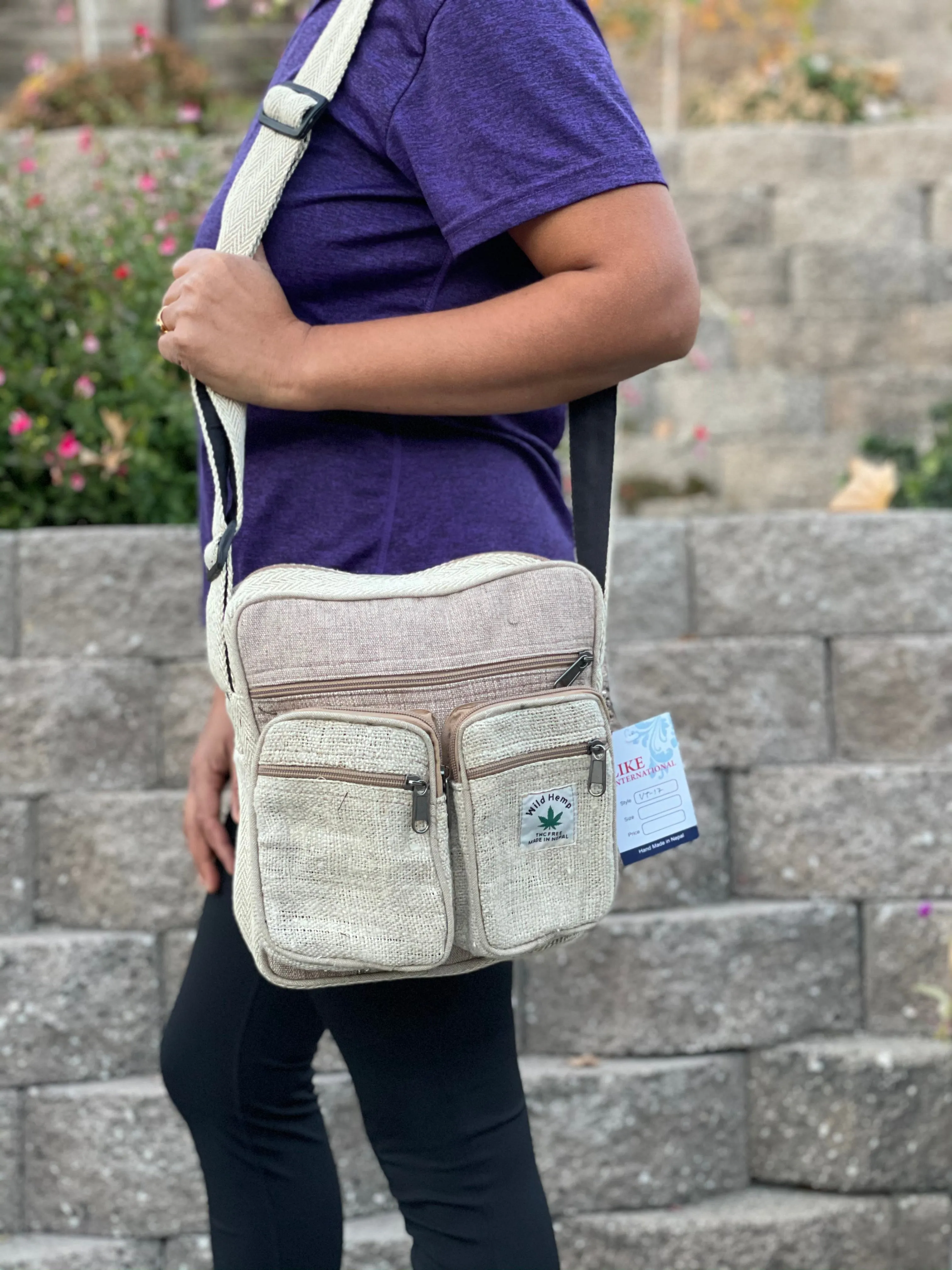100% Hemp Unisex Laptop Bag Cross Body Shoulder Bag
