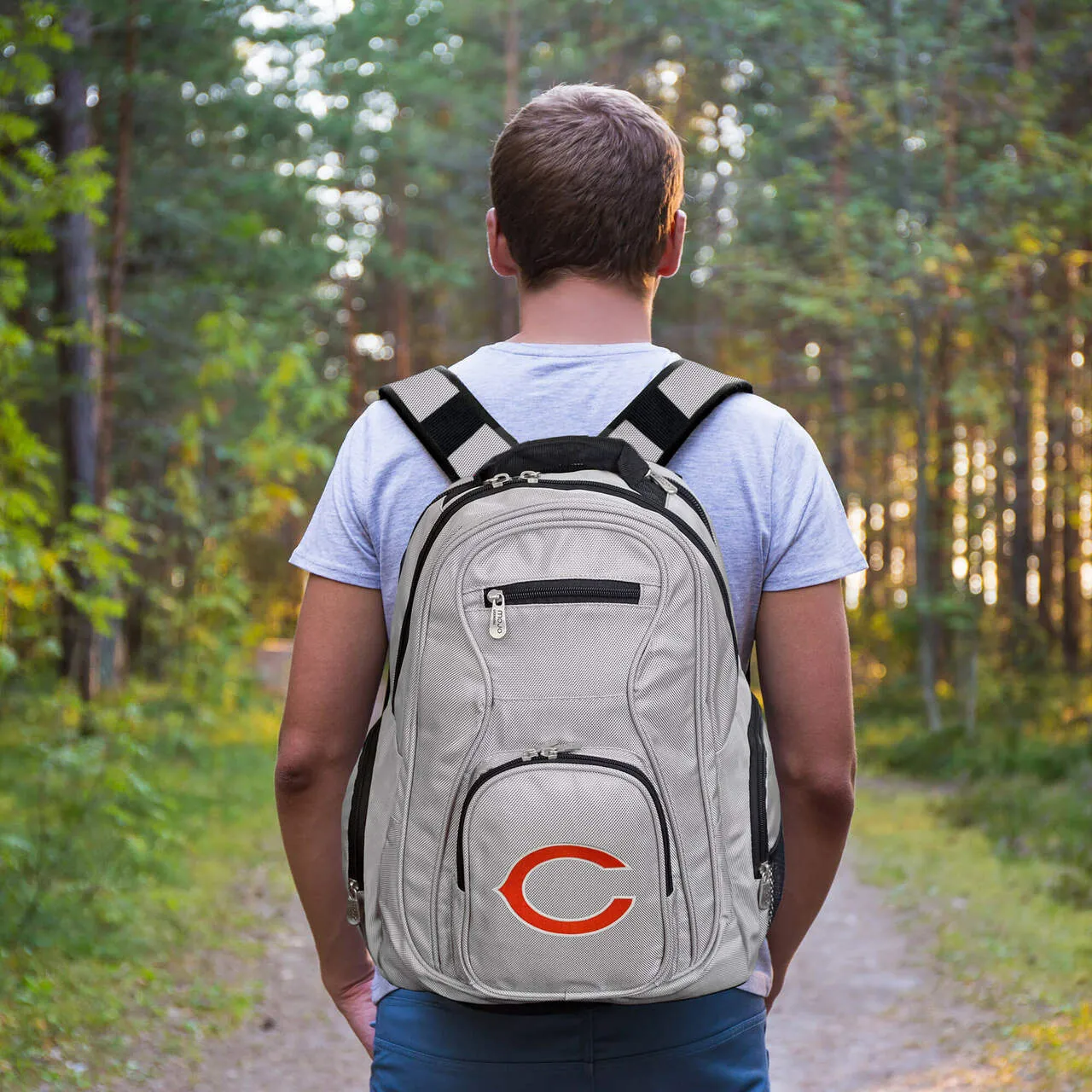 Bears Backpack | Chicago Bears Laptop Backpack- Gray