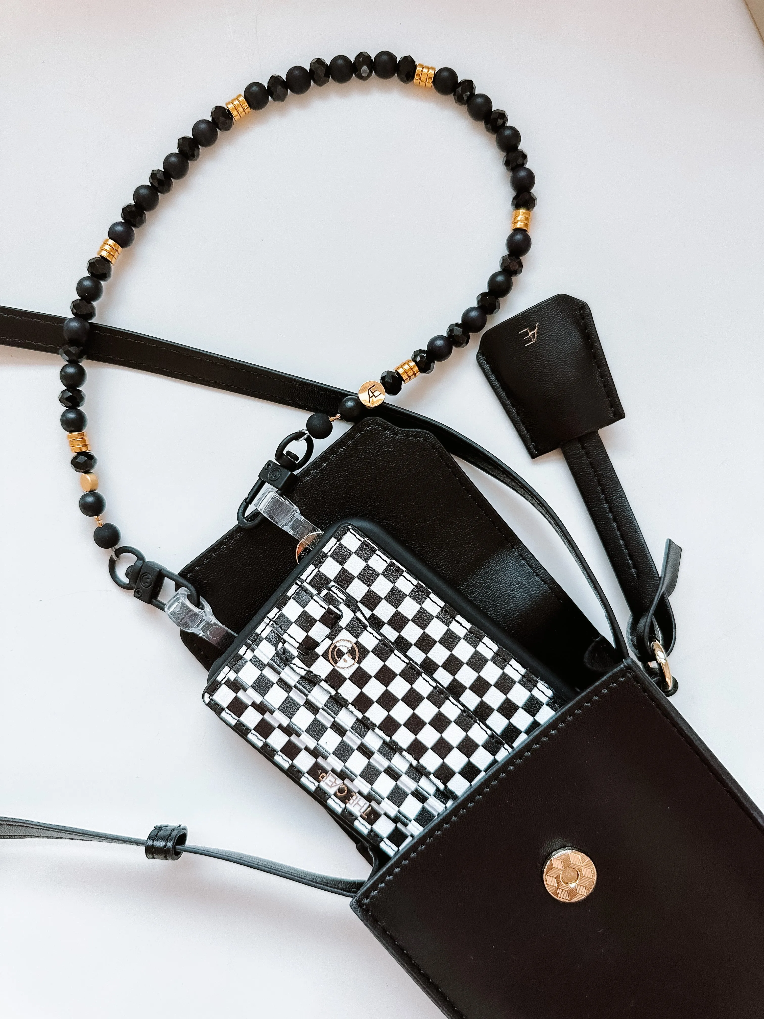 Black Checkered Hoop Phone Wallet