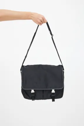 Black Nylon Messenger Bag