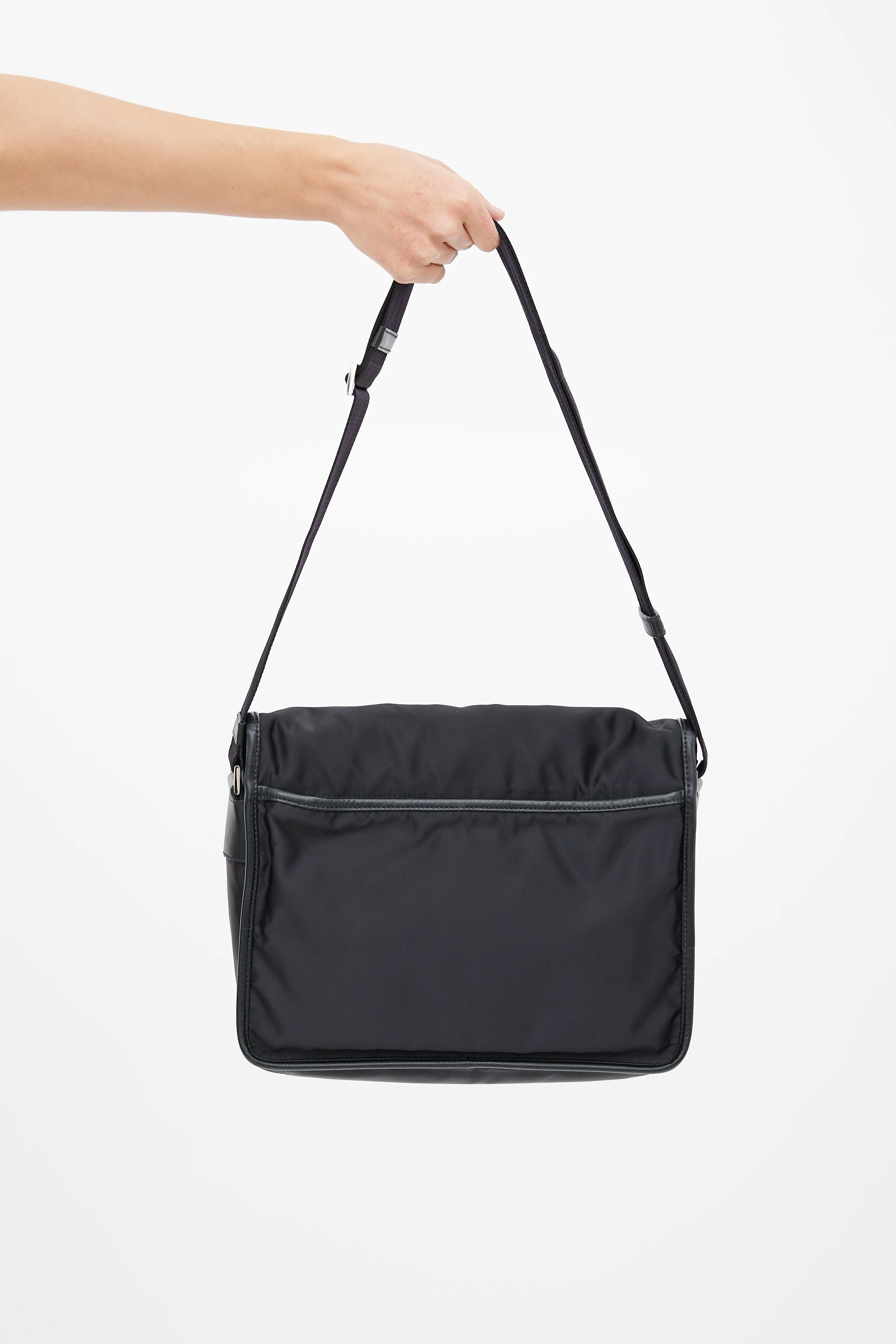Black Nylon Messenger Bag