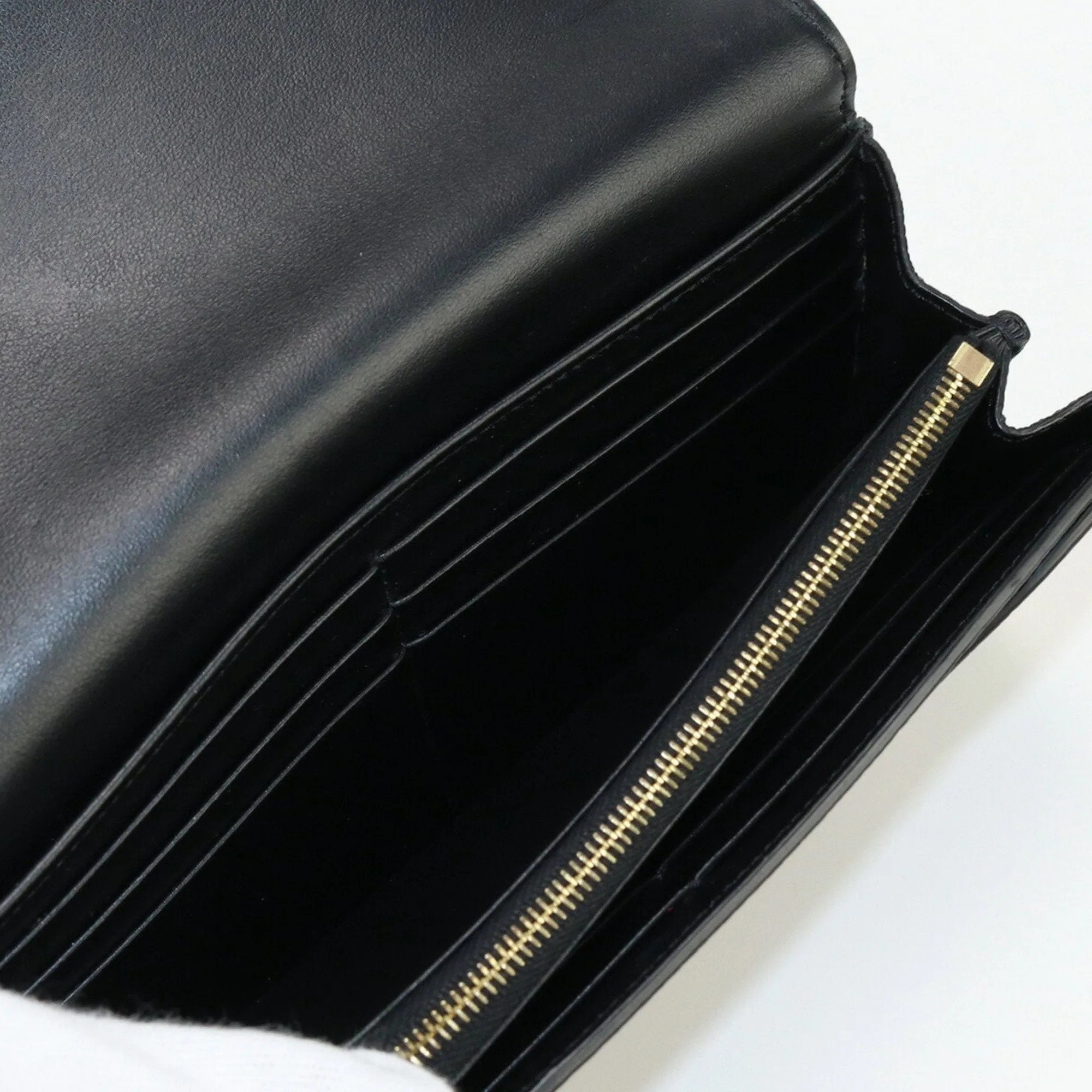 Celine Large Flap 10B563BEL Long Wallet with Folded Coin Purse Leather Ladies