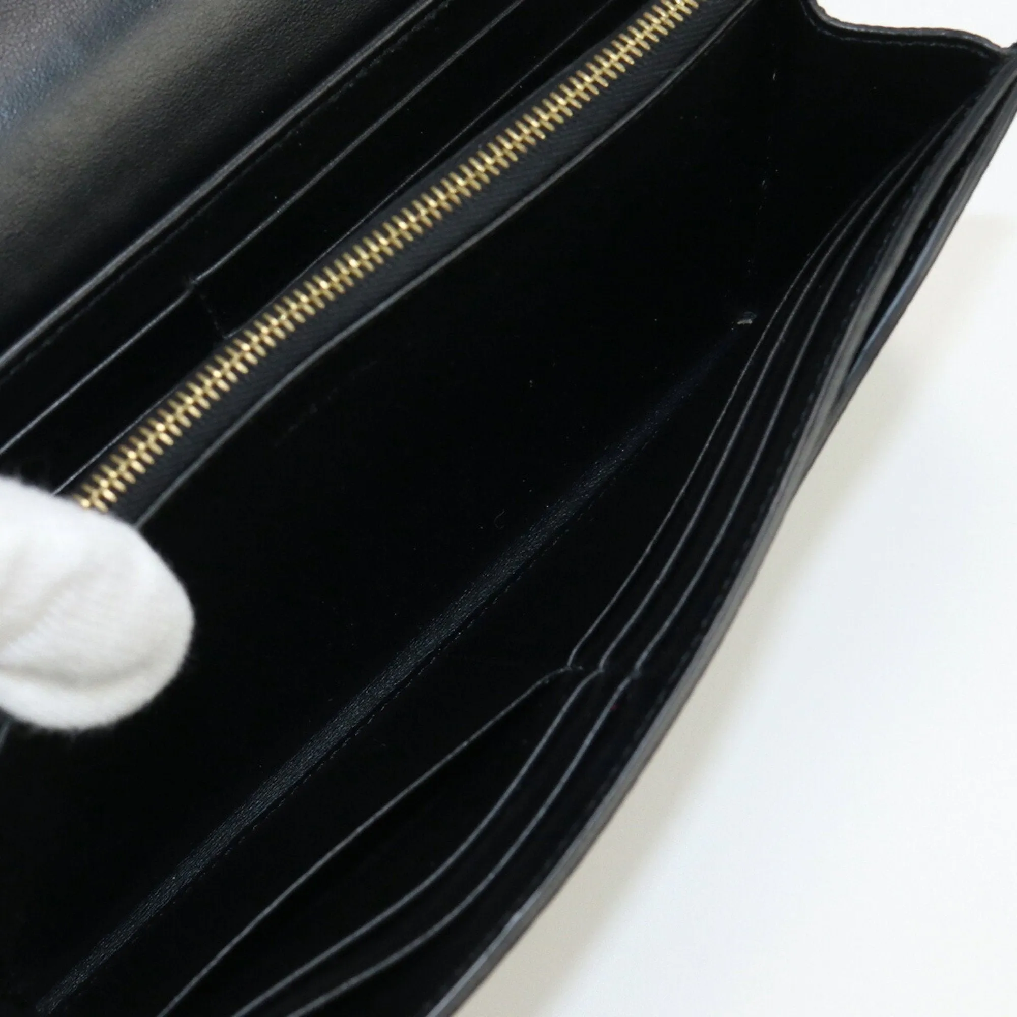 Celine Large Flap 10B563BEL Long Wallet with Folded Coin Purse Leather Ladies