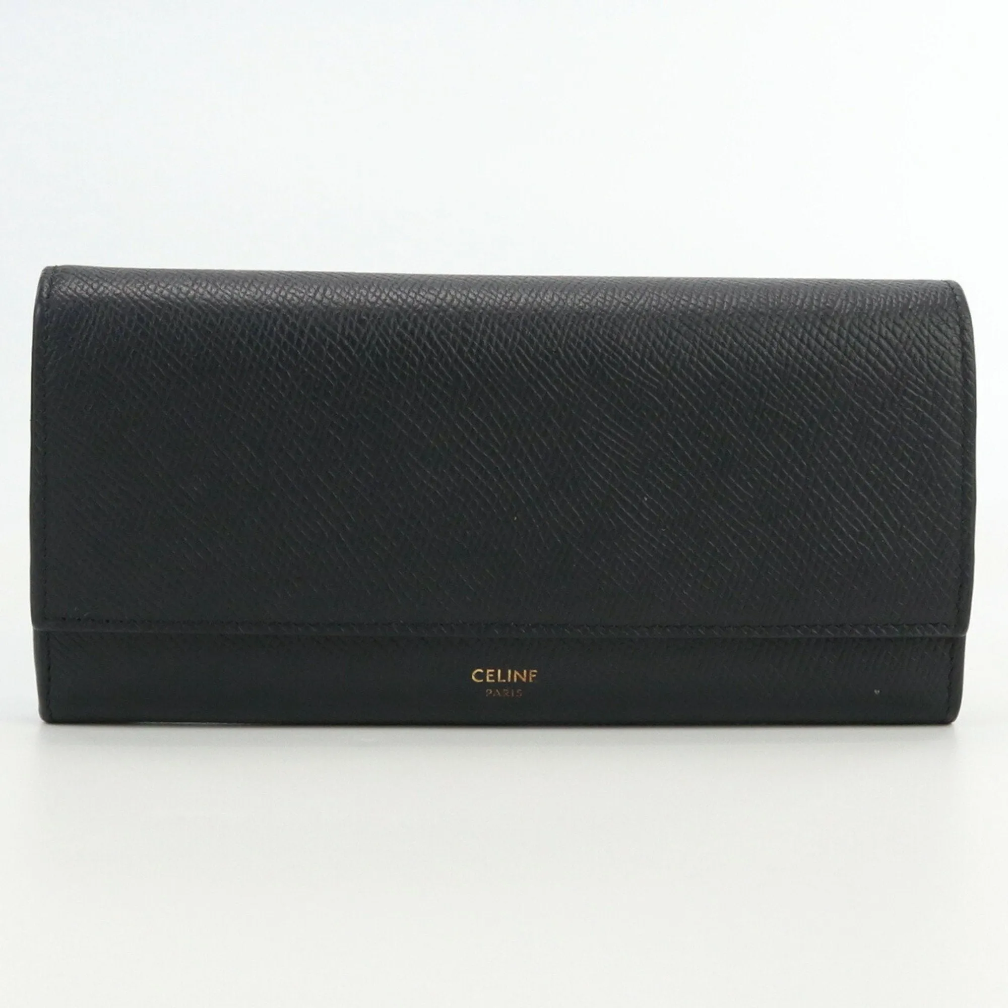 Celine Large Flap 10B563BEL Long Wallet with Folded Coin Purse Leather Ladies
