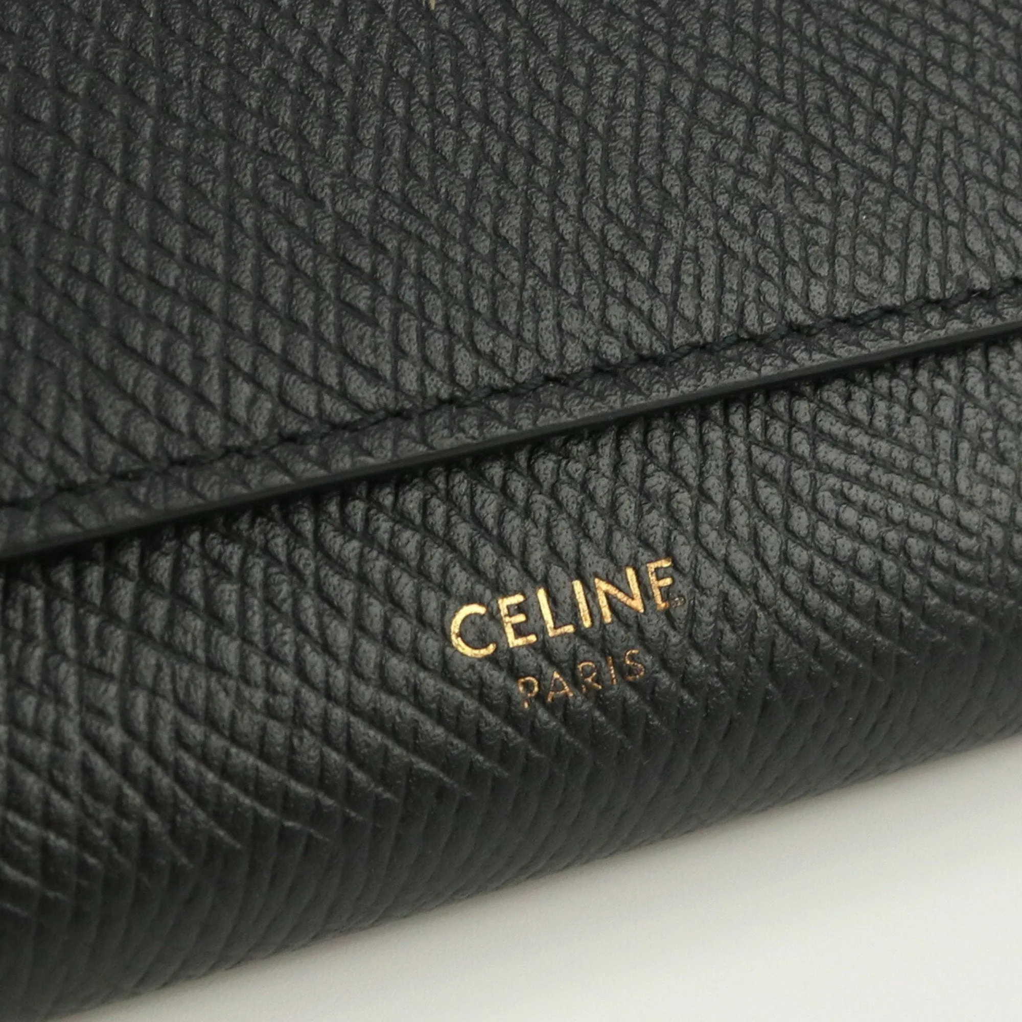 Celine Large Flap 10B563BEL Long Wallet with Folded Coin Purse Leather Ladies