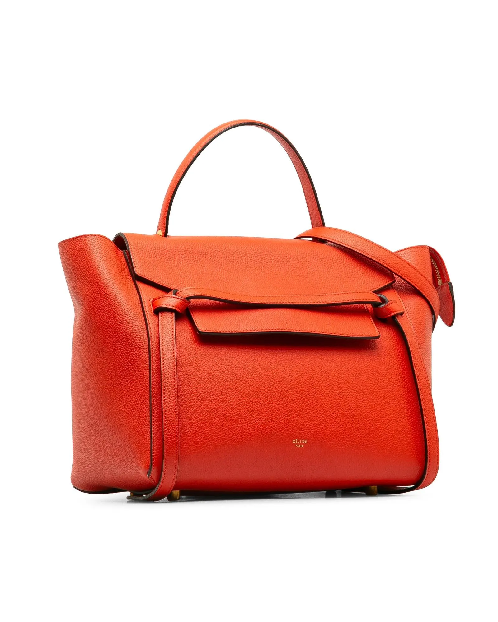 Celine Small Belt Bag in Red Grained Calfskin Leather