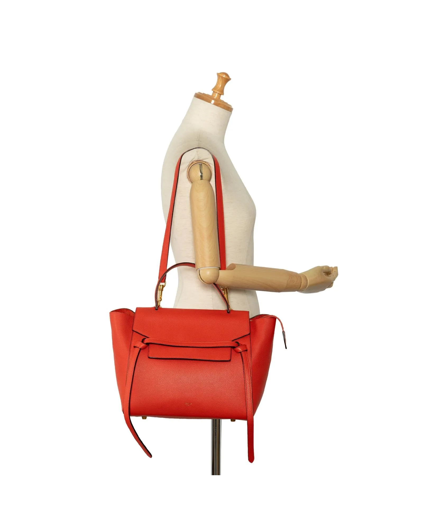 Celine Small Belt Bag in Red Grained Calfskin Leather