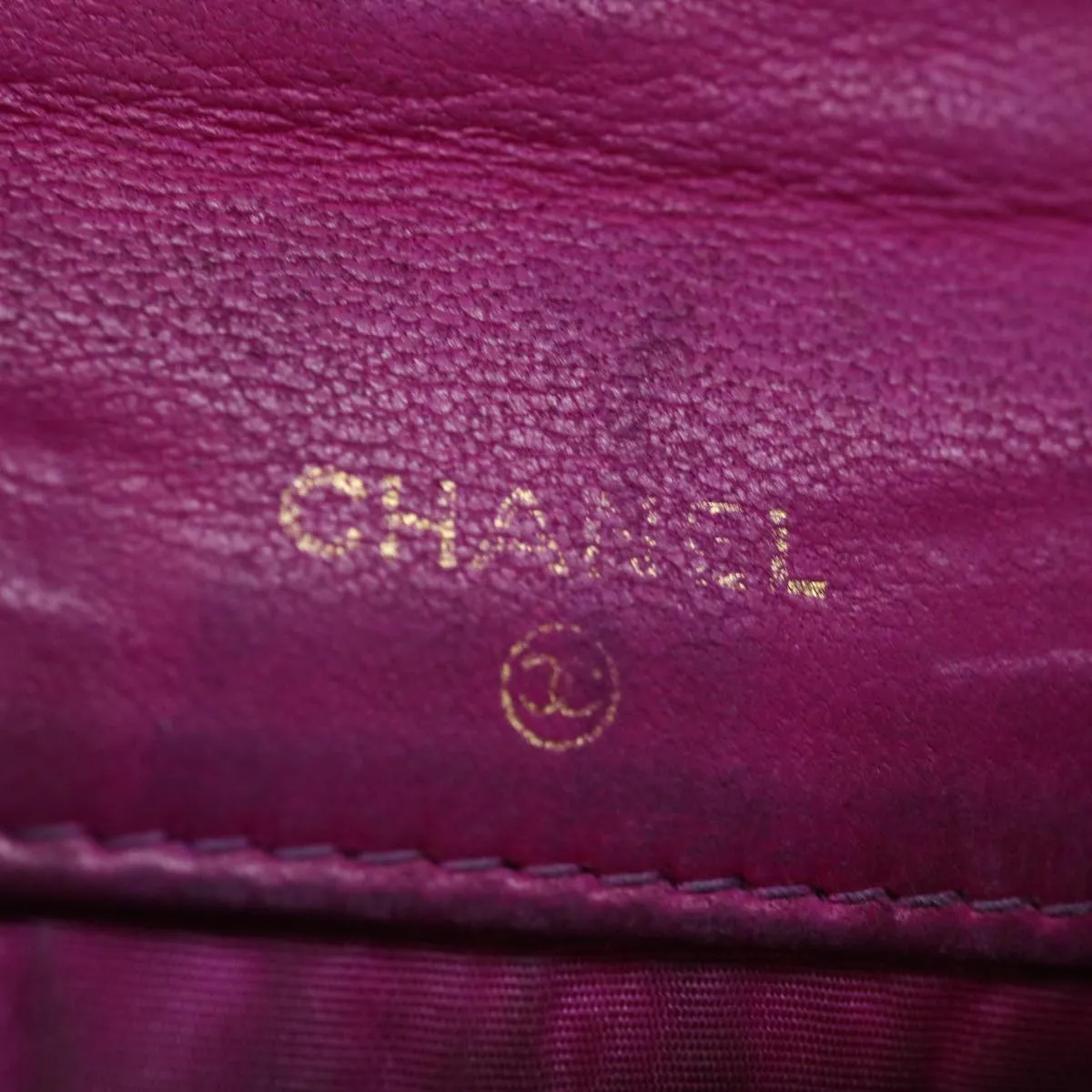 CHANEL COCO Mark Coin Purse Caviar Skin Pink CC Auth ar11706