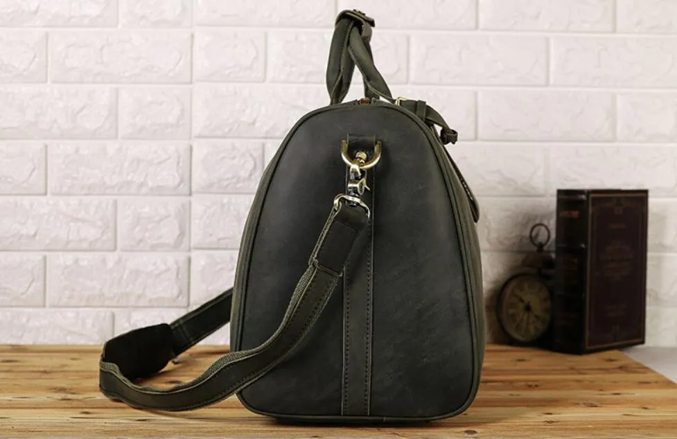 Christmas Gifts Men Vintage Travel Bag Duffel Bag Large Weekender Bag Leather Tote Overnight Bag