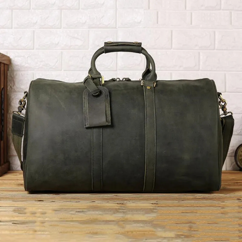 Christmas Gifts Men Vintage Travel Bag Duffel Bag Large Weekender Bag Leather Tote Overnight Bag