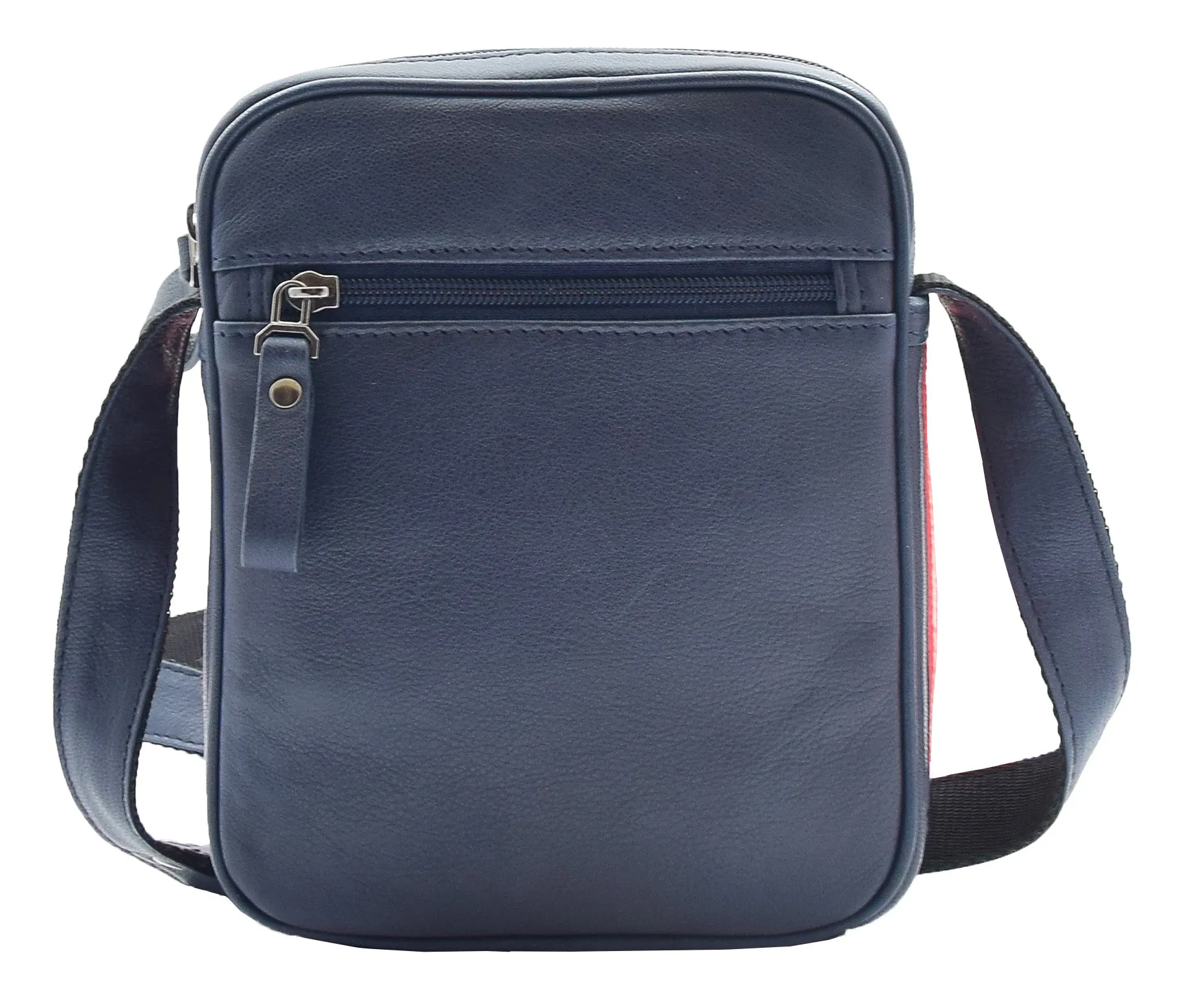 DR338 Men's Leather Cross Body Small Flight Bag Navy