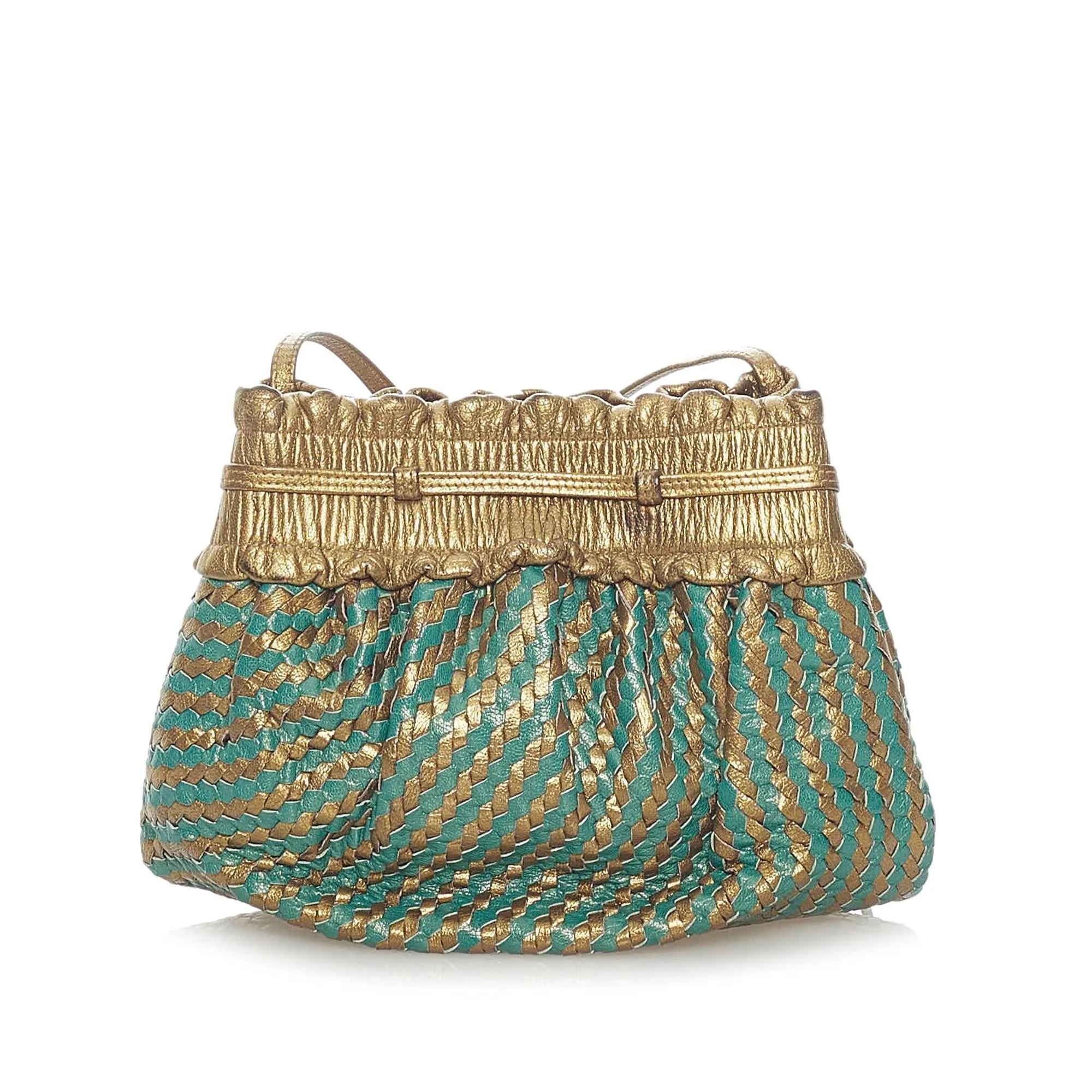 Fendi Woven Leather Bucket Bag (SHG-33268)