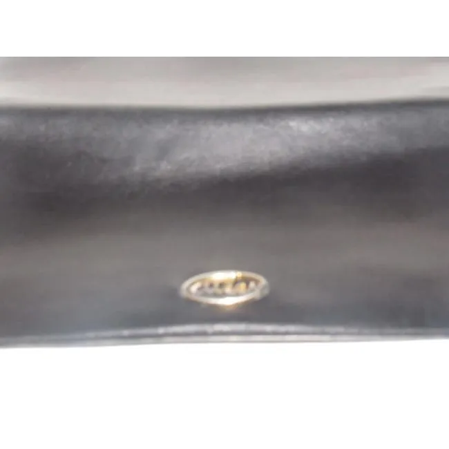 Gucci Super Soft Black Leather With Gold Hardware Vintage Wallet