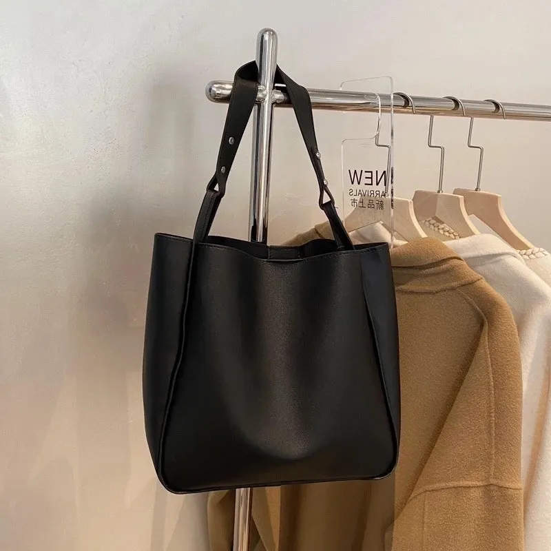 Large Pu Leather Streetwear Bucket Bag