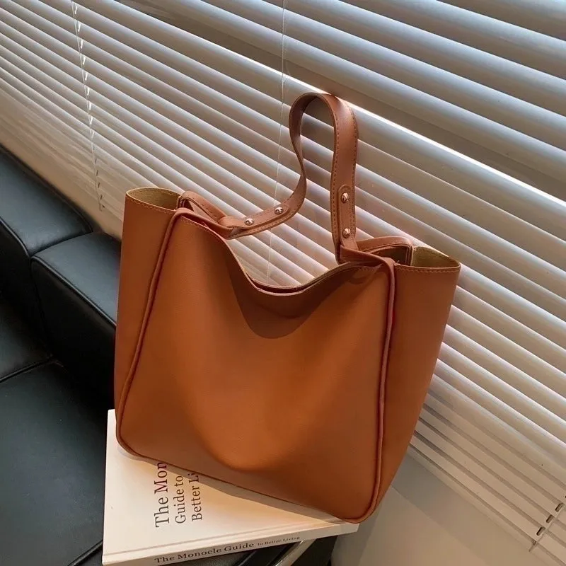 Large Pu Leather Streetwear Bucket Bag