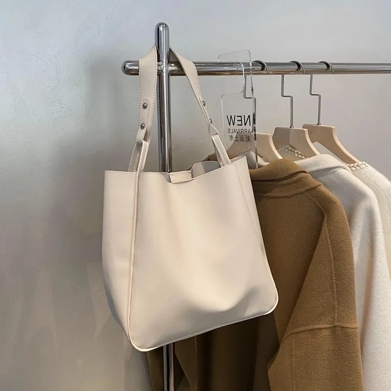 Large Pu Leather Streetwear Bucket Bag