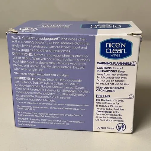 Nice 'n Clean SmudgeGuard Lens Cleaning Wipes (100 Total Wipes) | Pre-Moistened