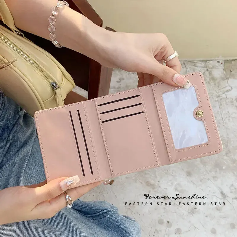 UAKISS  -  1 Piece Sweet Korean Fashion Bow Purses Wallet for Girl Student Cute Simplicity Bow ID Card Coin Purses Women Travel Wallet