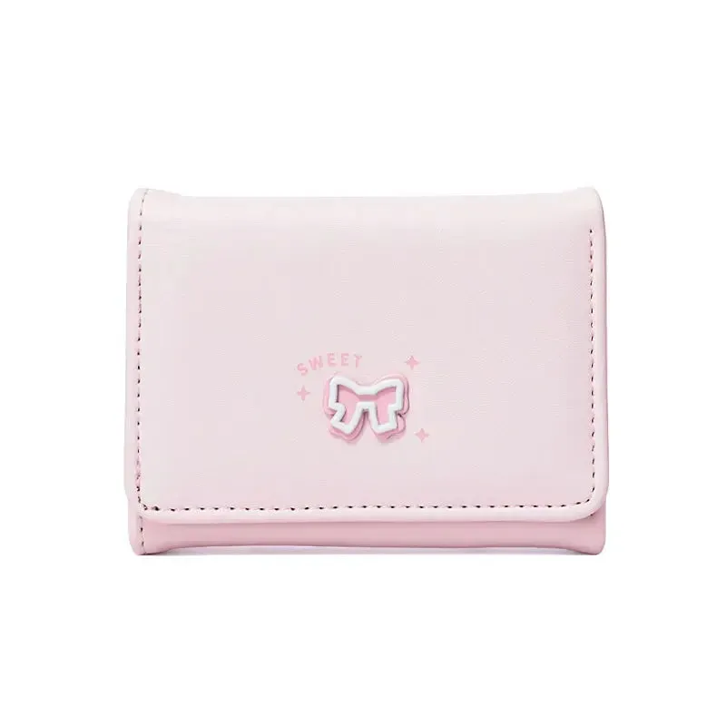 UAKISS  -  1 Piece Sweet Korean Fashion Bow Purses Wallet for Girl Student Cute Simplicity Bow ID Card Coin Purses Women Travel Wallet