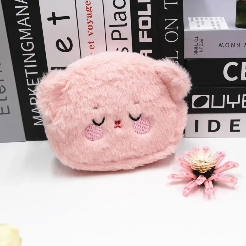 UAKISS  -  Pink Cute Wallets for Women Kawaii Plush Small Embroidery Casual Coin Purse Carrying Original Female Kawaii Pretty Purses