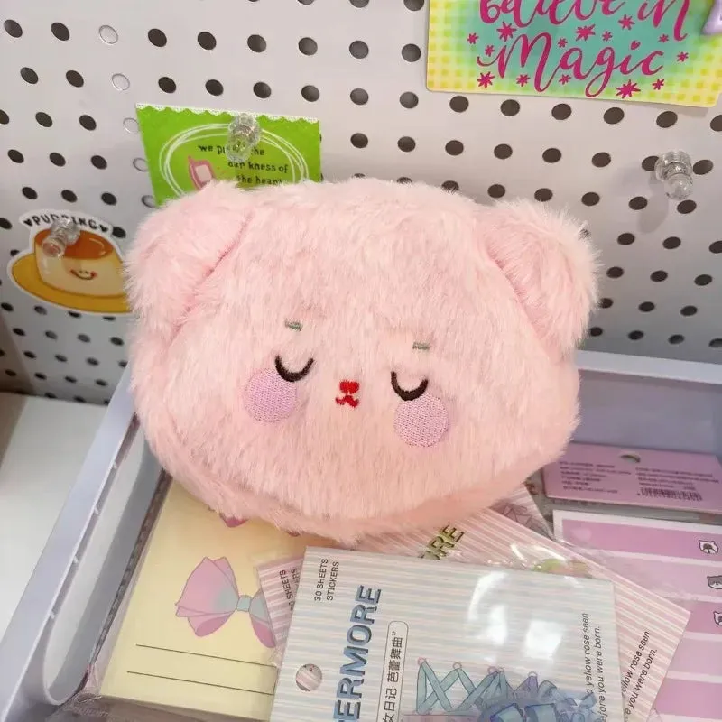 UAKISS  -  Pink Cute Wallets for Women Kawaii Plush Small Embroidery Casual Coin Purse Carrying Original Female Kawaii Pretty Purses