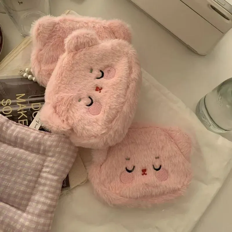 UAKISS  -  Pink Cute Wallets for Women Kawaii Plush Small Embroidery Casual Coin Purse Carrying Original Female Kawaii Pretty Purses