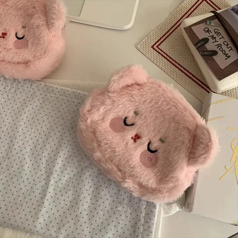 UAKISS  -  Pink Cute Wallets for Women Kawaii Plush Small Embroidery Casual Coin Purse Carrying Original Female Kawaii Pretty Purses