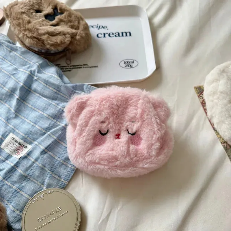 UAKISS  -  Pink Cute Wallets for Women Kawaii Plush Small Embroidery Casual Coin Purse Carrying Original Female Kawaii Pretty Purses