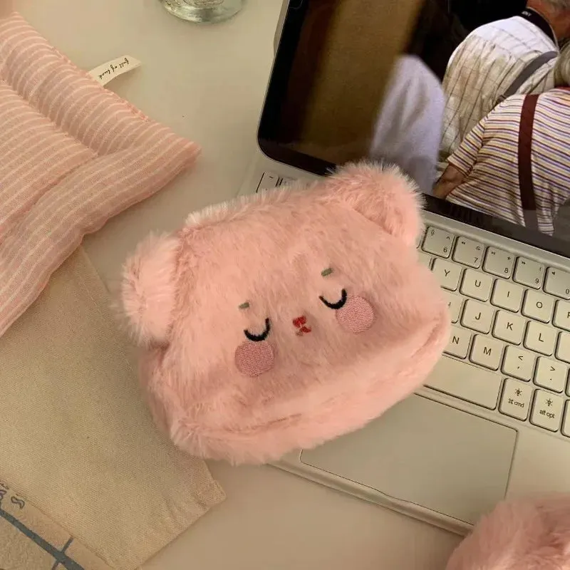 UAKISS  -  Pink Cute Wallets for Women Kawaii Plush Small Embroidery Casual Coin Purse Carrying Original Female Kawaii Pretty Purses